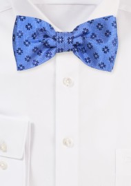Dress Blue Floral Bow Tie
