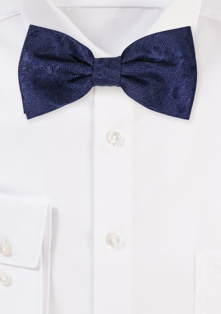 Classic Navy Floral Bowtie in Matte Finish