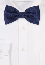 Classic Navy Floral Bowtie in Matte Finish