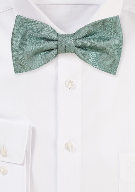Willow Green Floral Bowtie in Matte Finish