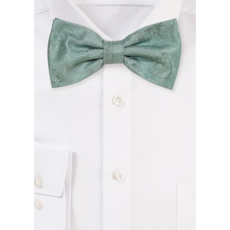 Willow Green Floral Bowtie in Matte Finish