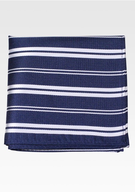 Black and Silver Striped Pocket Square