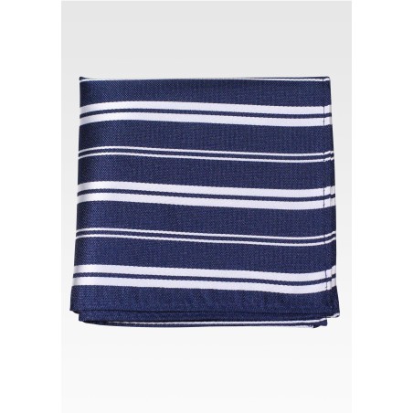 Black and Silver Striped Pocket Square