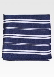 Black and Silver Striped Pocket Square