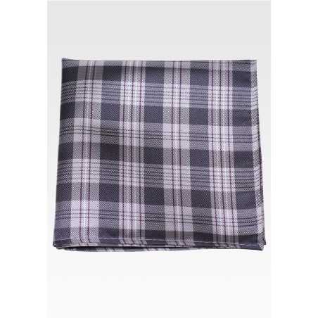 Plaid Hanky in Black and Silver Gray