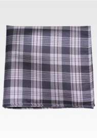 Plaid Hanky in Black and Silver Gray