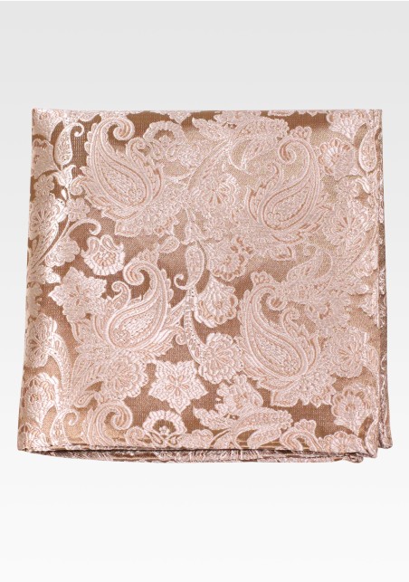Paisley Pocket Square in Bold Gold