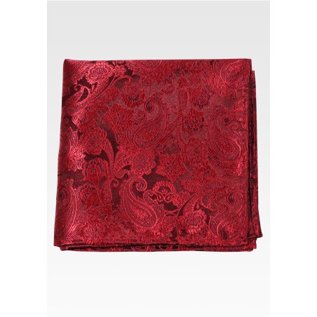 Paisley Pocket Square in Victorian Burgundy