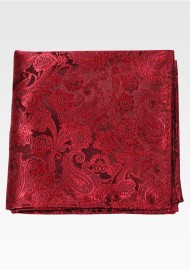 Paisley Pocket Square in Victorian Burgundy
