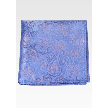 Light Sky Blue Blue Paisley Pocket Square