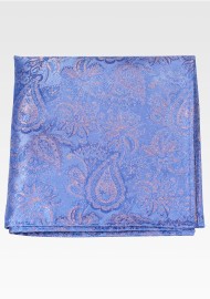Light Sky Blue Blue Paisley Pocket Square