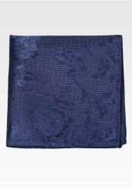 Dark Navy Floral Hanky in Solid Color Design