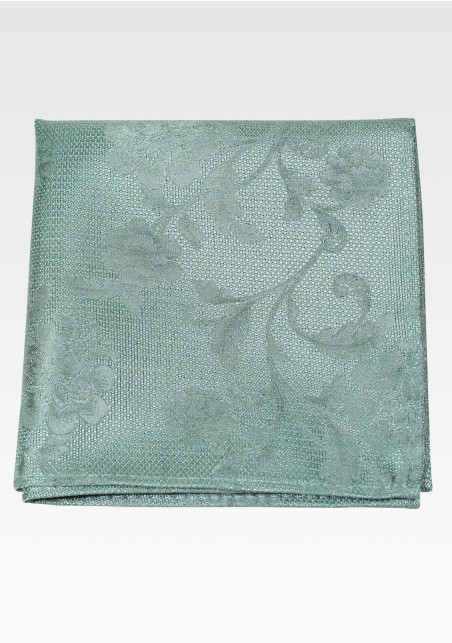 Willow Green Floral Hanky in Solid Color Design