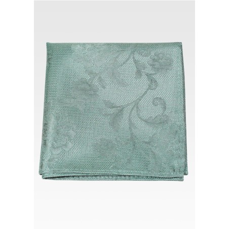 Willow Green Floral Hanky in Solid Color Design