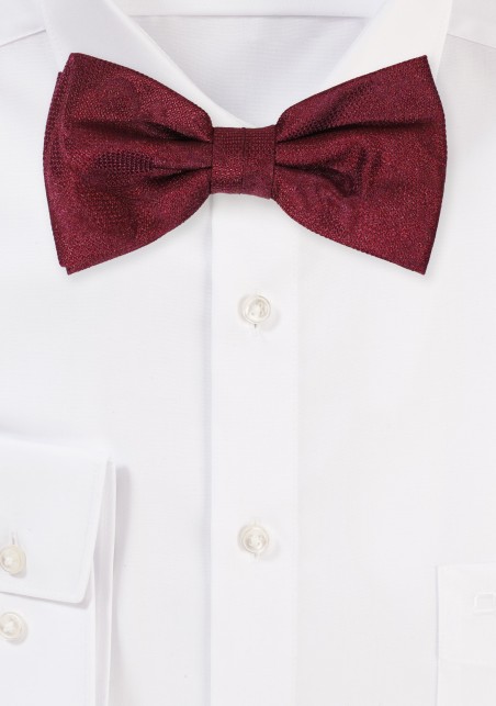 Wine Red Floral Bow Tie