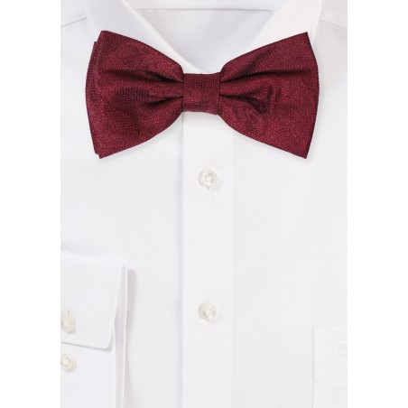 Wine Red Floral Bow Tie