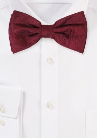 Wine Red Floral Bow Tie