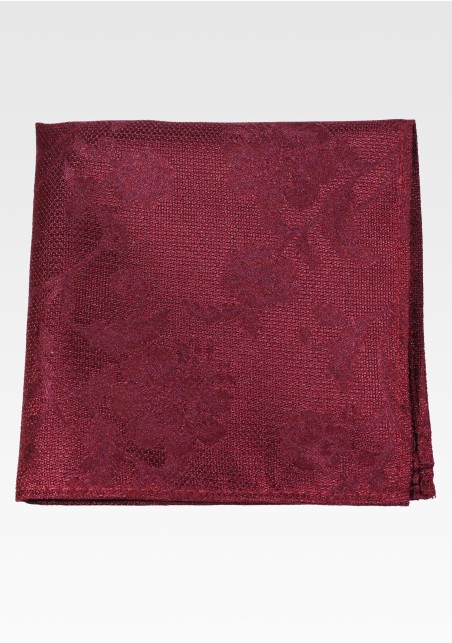 Wine Floral Hanky in Solid Color Design