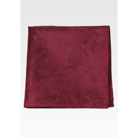 Wine Floral Hanky in Solid Color Design