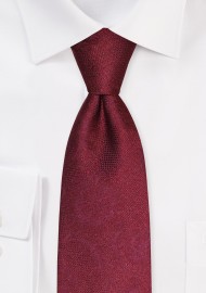Wine Woven Floral Necktie
