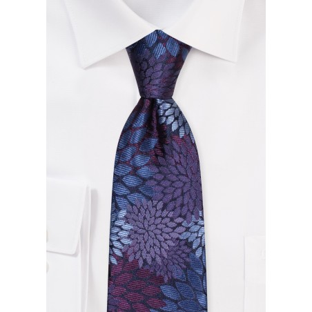 Bold Geometric Designer Tie in Shades of Blue and Purple