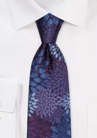 Bold Geometric Designer Tie in Shades of Blue and Purple