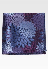 Purple and Blue Floral Pocket Square