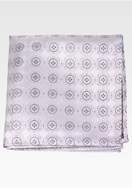 Ivory Pocket Square with Medallions