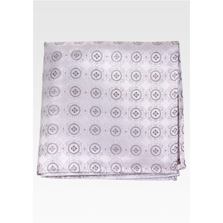 Ivory Pocket Square with Medallions