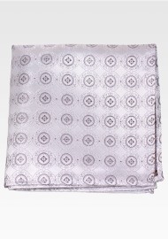 Ivory Pocket Square with Medallions