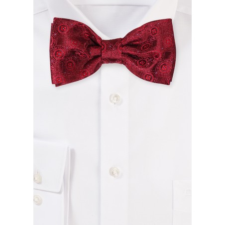 Cherry Red Medallion Bow Tie