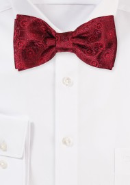 Cherry Red Medallion Bow Tie