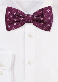 Plum Color Bowtie with Foulard Design in Lilac