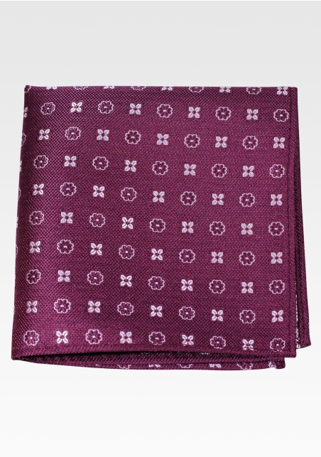 Foulard Pocket Square in Plum Purple and Lilac