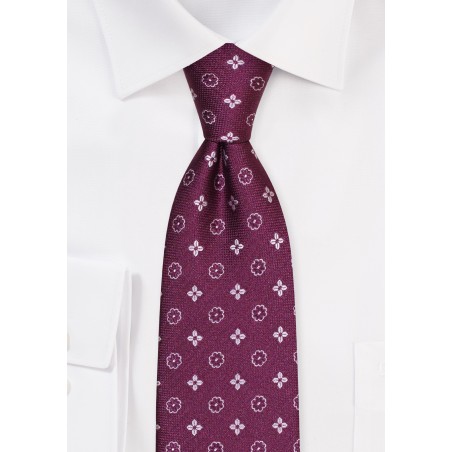 Plum Purple Foulard Weave Necktie