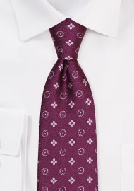 Plum Purple Foulard Weave Necktie