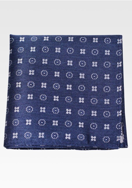 Foulard Pocket Square in Denim Navy Blue