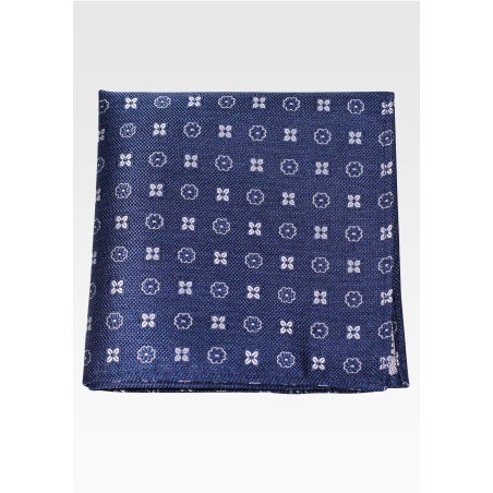 Foulard Pocket Square in Denim Navy Blue