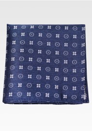 Foulard Pocket Square in Denim Navy Blue