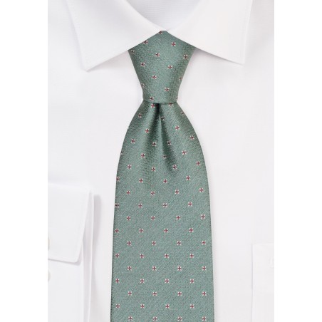 Olive Sage Men's Necktie with Pattern