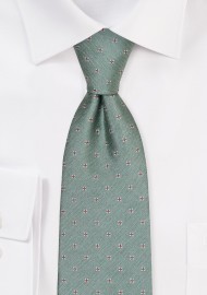 Olive Sage Men's Necktie with Pattern