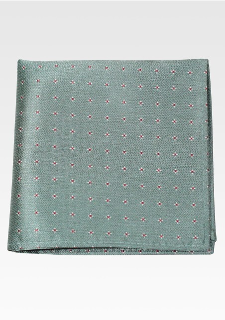 Mens Pocket Square in Olive Sage