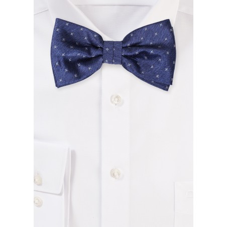 Pre-Tied Mens Bow Tie in Navy in Matte Finish