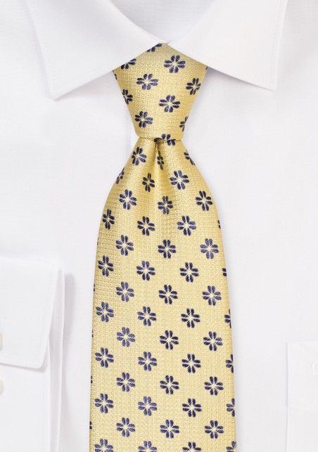 Spring Yellow Tie in Matte Coarse Weave