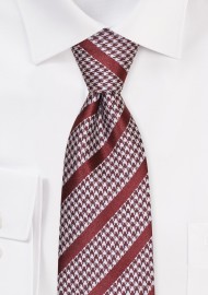Copper Tie Combining Stripes with Modern Houndstooth Checks