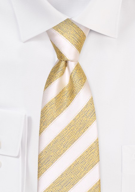 Woven Striped Tie in Matte Finish in Butterscotch