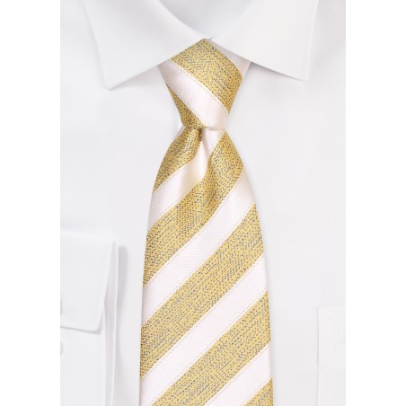 Woven Striped Tie in Matte Finish in Butterscotch