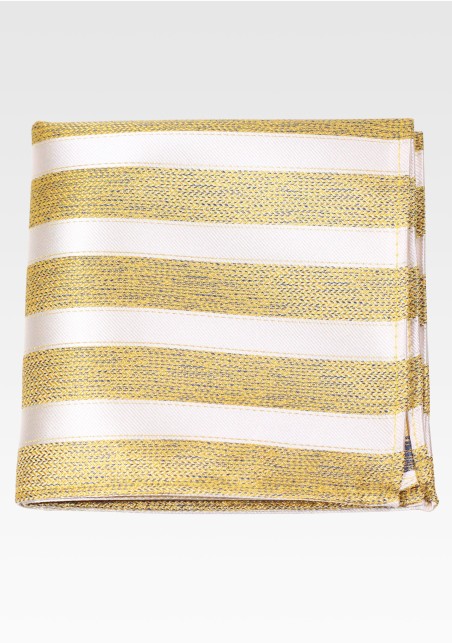 Butterscotch Pocket Square with Stripes