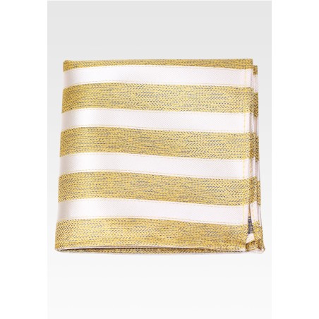 Butterscotch Pocket Square with Stripes