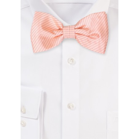 Peach Sorbet Colored Bowtie with Pencil Stripes